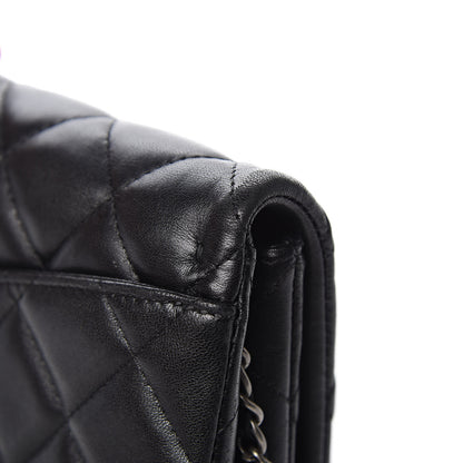 Chanel Lambskin Quilted Clutch With Chain Flap Black 13 of 13