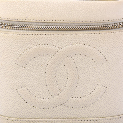 Chanel Caviar Cosmetic Vanity Bag Ivory 9 of 12
