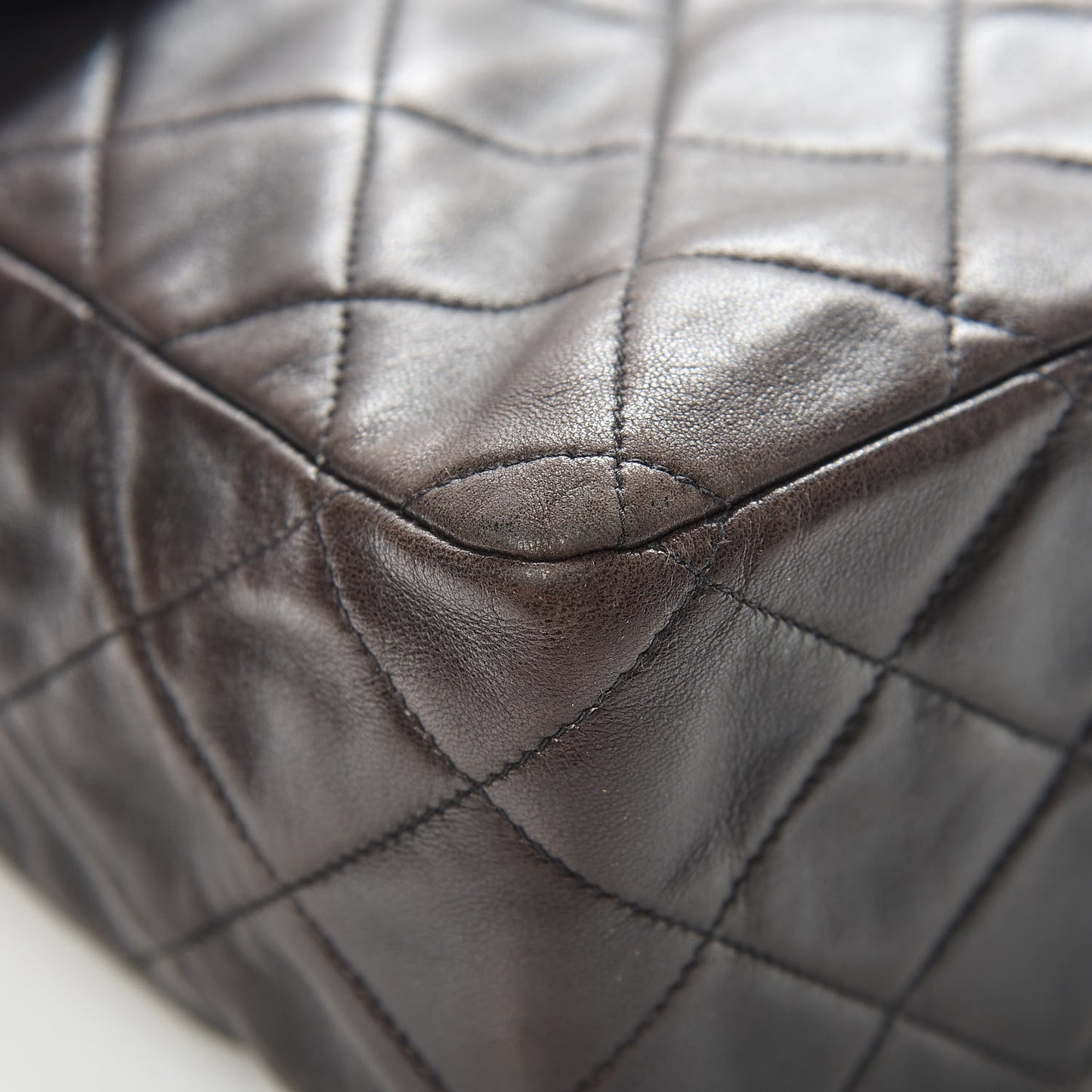 Lambskin Quilted Jumbo Single Flap Black