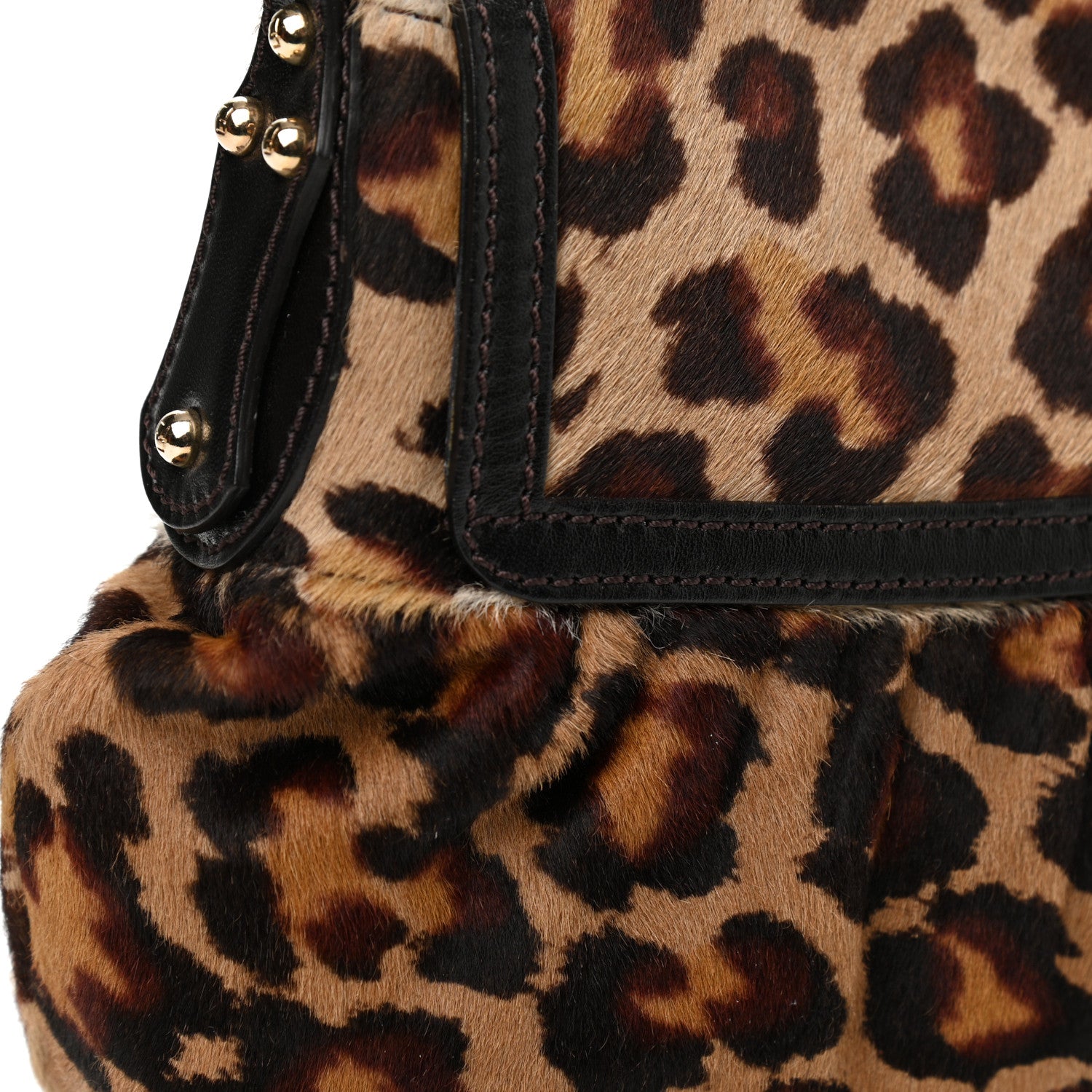 Fendi Calf Hair Leopard Small Chef Shoulder Bag Tobacco 9 of 9