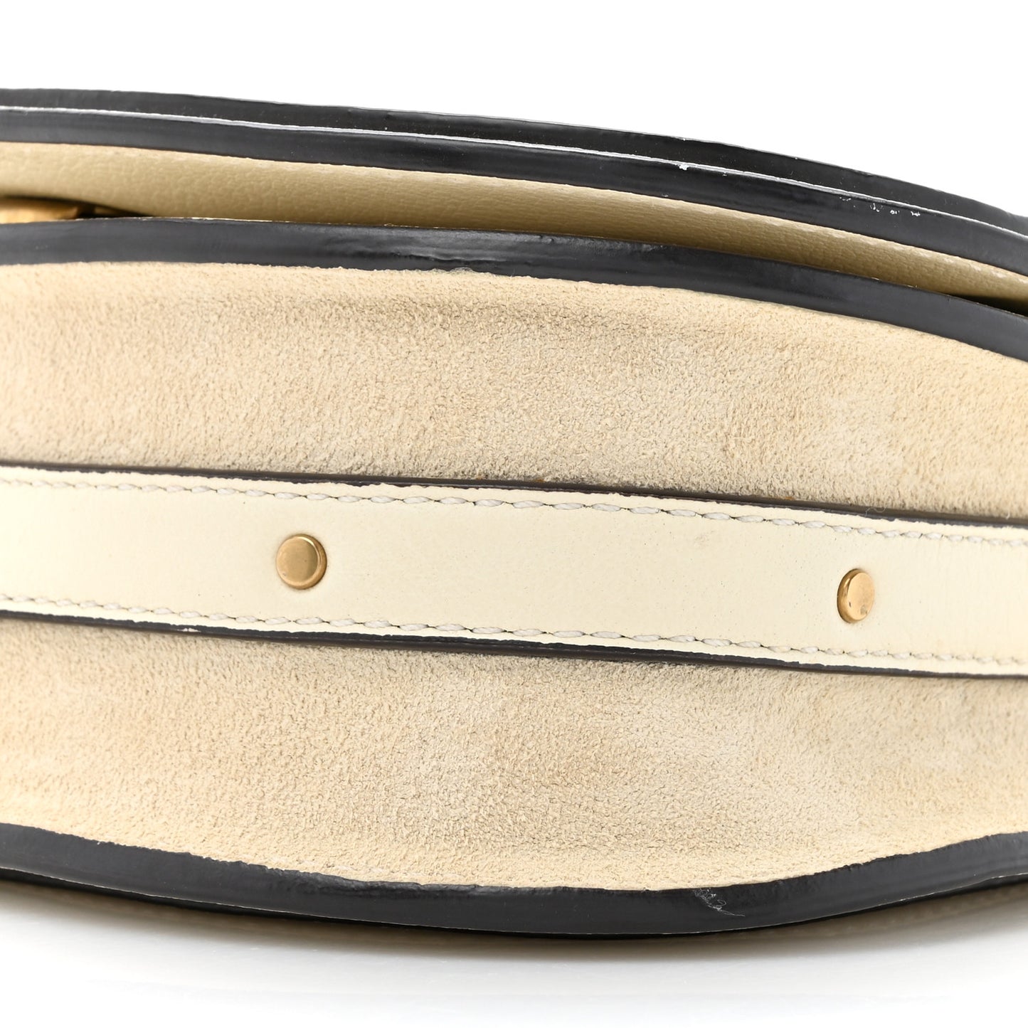 Calfskin Suede Small Nile Bracelet Bag Off White