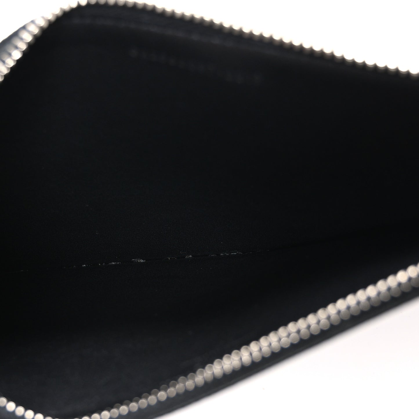 Grained Calfskin Zip Pouch Tech Card Holder Black
