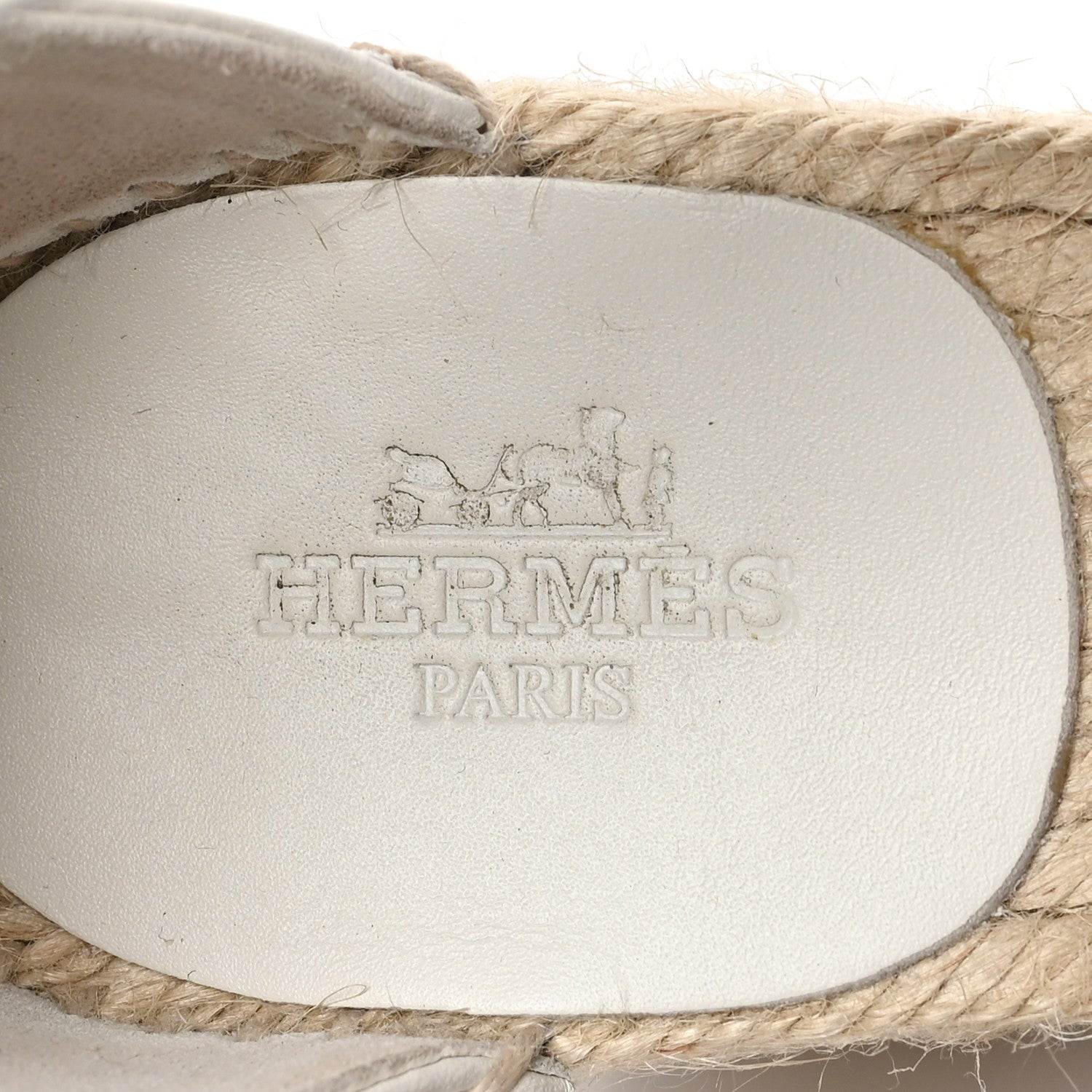 Hermes Calfskin Tipoli Espadrille Wedges 37 White 7 of 10