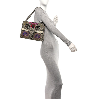 Gucci GG Supreme Monogram Snakeskin Crystal Embroidered Medium Dionysus Shoulder Bag 2 of 10