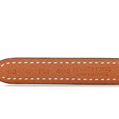 Hermes Swift Epsom 13mm Gamma Belt 80 32 Black Gold 5 of 6