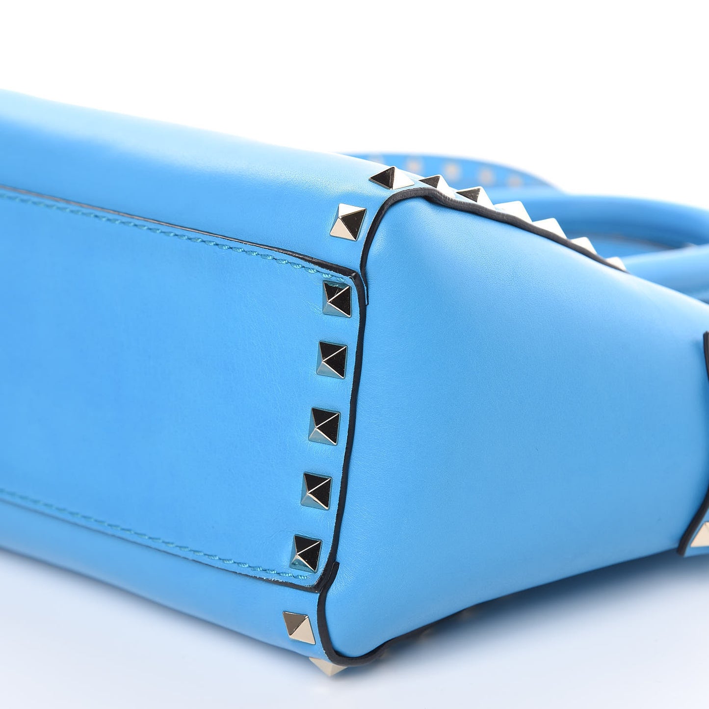 Vitello Mini Rockstud Double Handle Tote Parrot