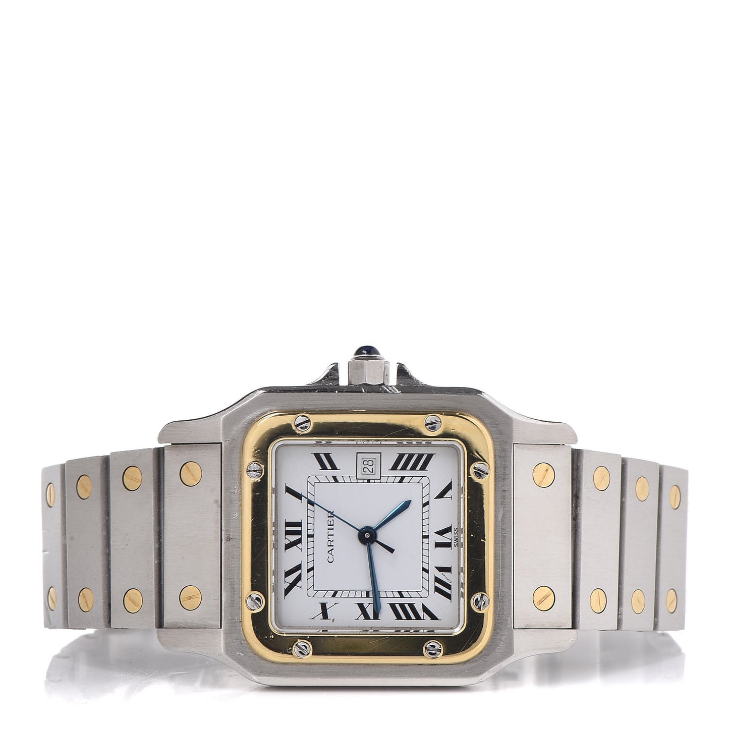 Stainless Steel 18K Yellow Gold 29mm Santos De Galbee Automatic Watch