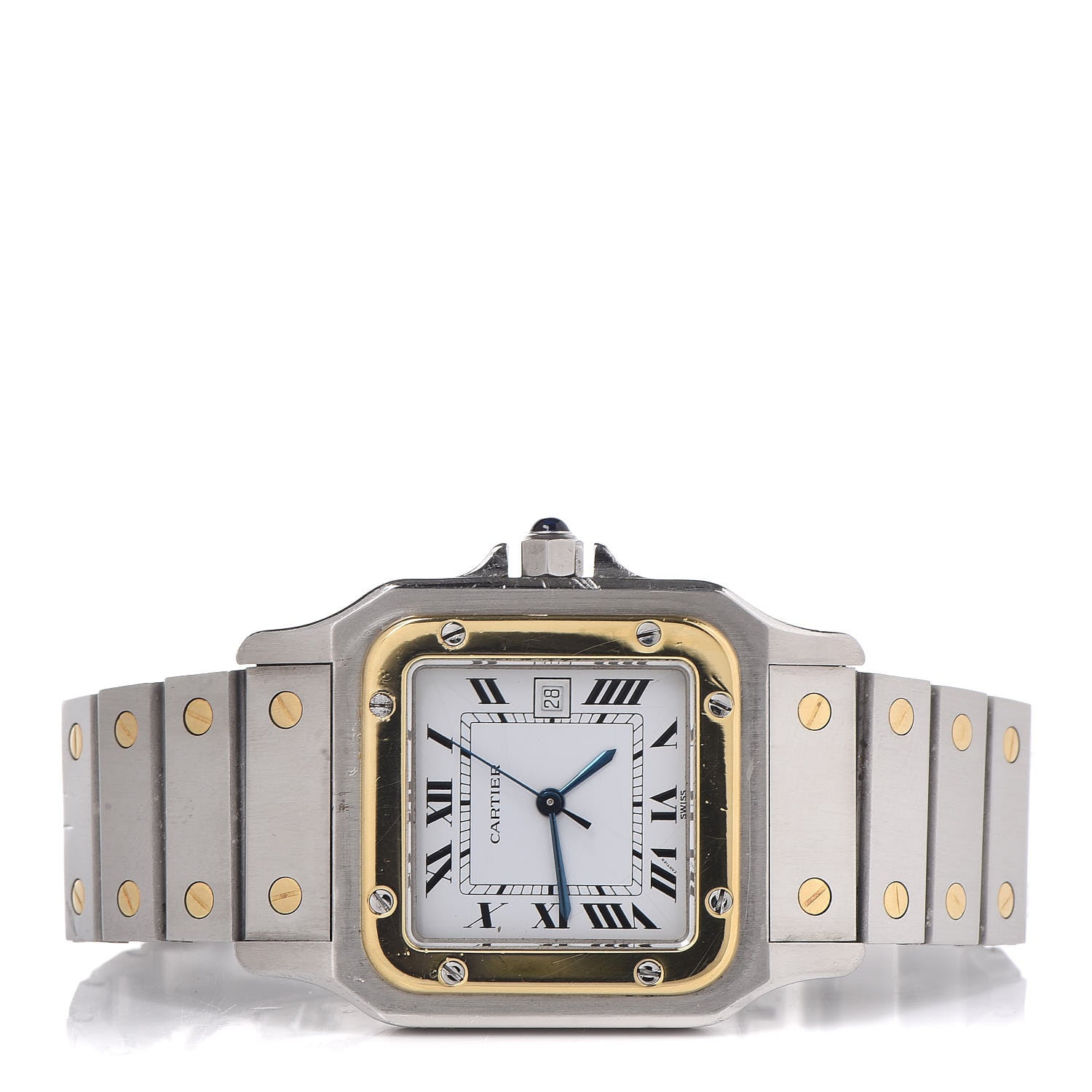 Cartier Stainless Steel 18K Yellow Gold 29mm Santos De Galbee Automatic Watch 3 of 6