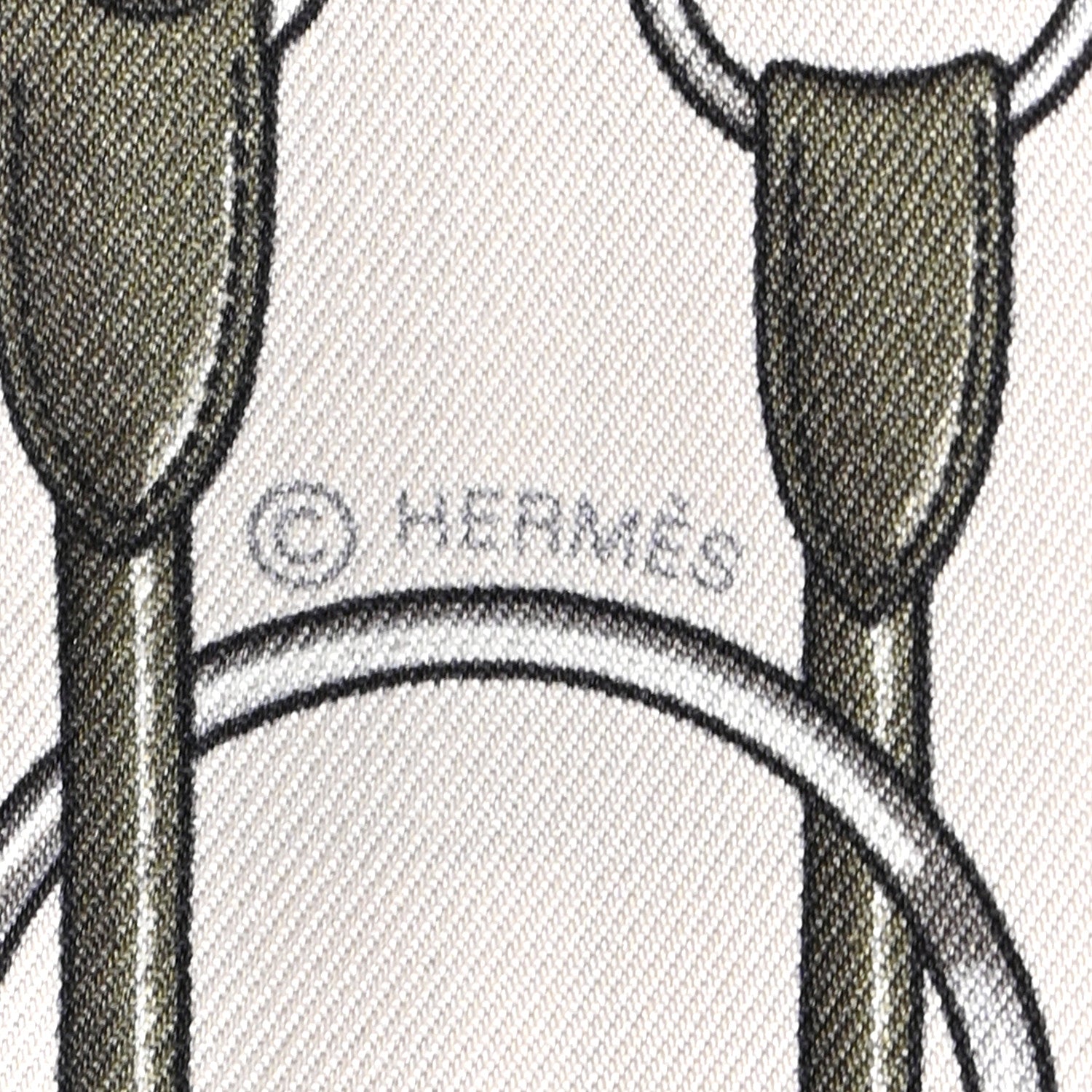 Hermes Silk Lambskin Jumping Fringed Twilly Creme Kaki Beige Dore