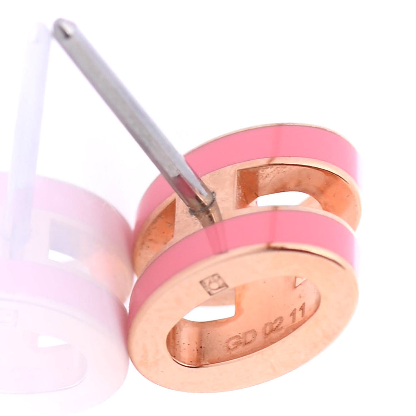 Rose Gold Lacquered Mini Pop H Earrings Rose Valentine