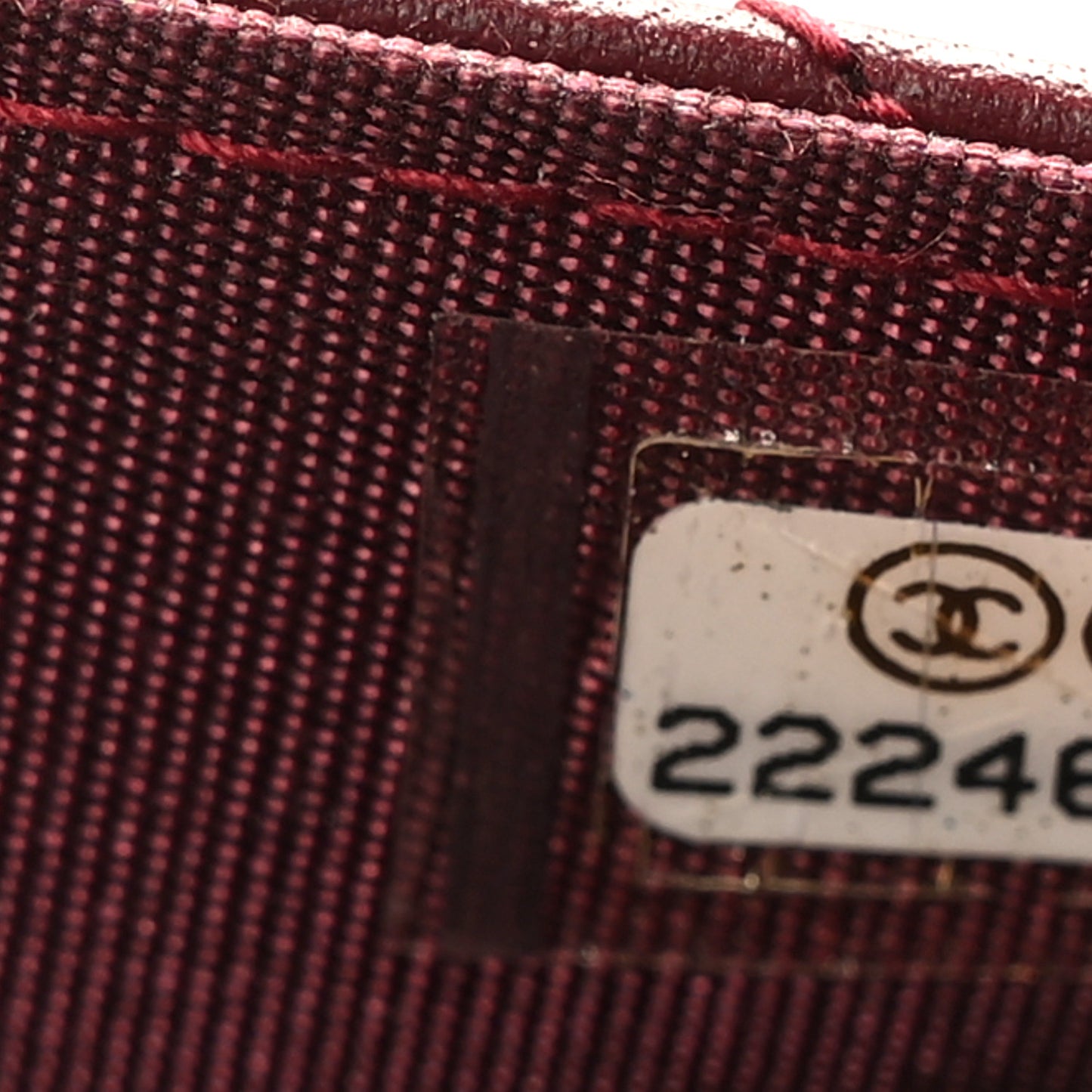 Calfskin Chevron Quilted Boy Wallet On Chain WOC Burgundy