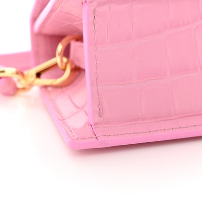 Jacquemus Calfskin Crocodile Embossed Le Bambino Pink 12 of 12