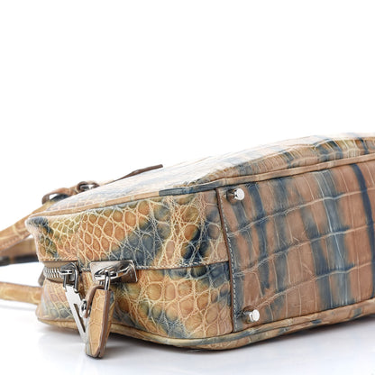 Prada Crocodile Embossed Tote Brown 7 of 8