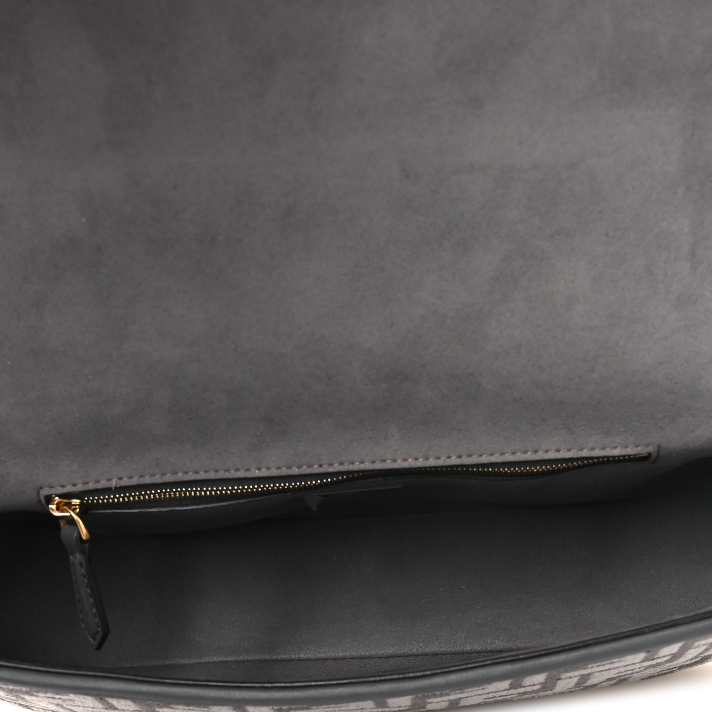 Chenille FF Embroidered Baguette Antracite Asfalto