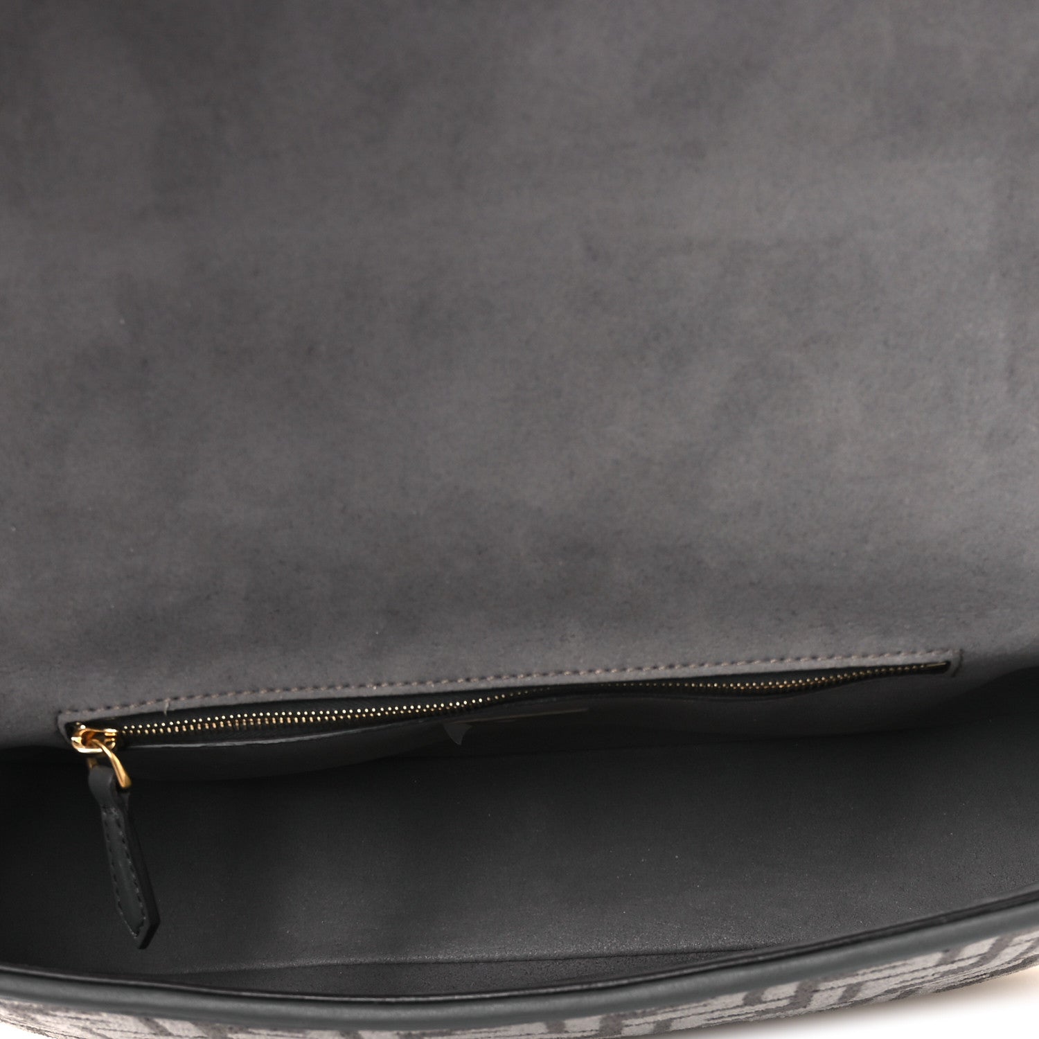 Fendi Chenille FF Embroidered Baguette Antracite Asfalto 4 of 13