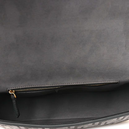 Fendi Chenille FF Embroidered Baguette Antracite Asfalto 4 of 13