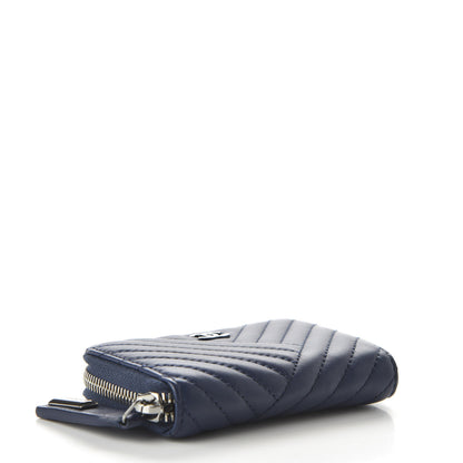 Chanel Lambskin Quilted CC Crossing Zip Around Coin Purse Navy 4 of 11