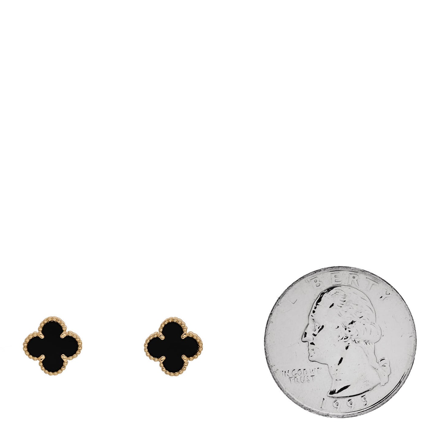 18K Yellow Gold Black Onyx Sweet Alhambra Earrings