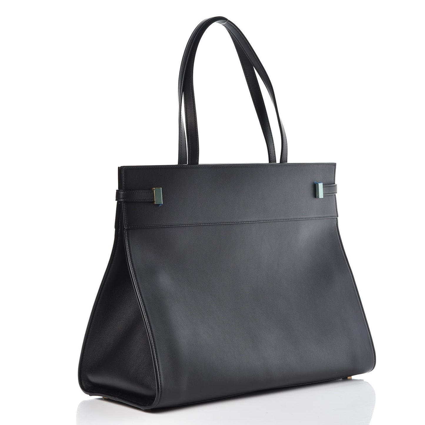 Calfskin Medium Manhattan Shopper Tote Black