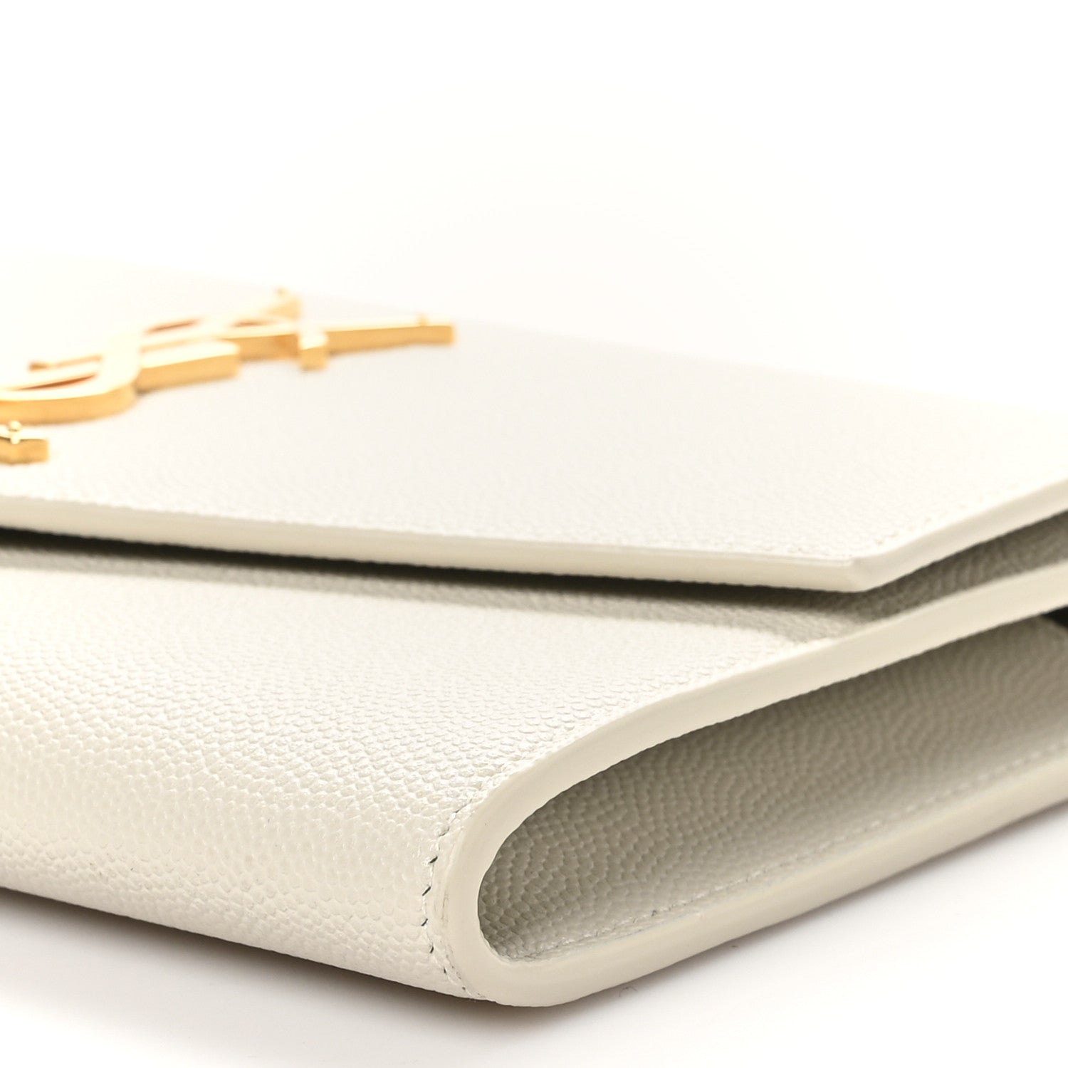 Saint Laurent Grain De Poudre Monogram Uptown Chain Wallet Crema Soft 10 of 11