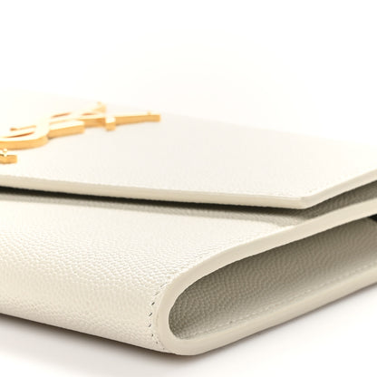 Saint Laurent Grain De Poudre Monogram Uptown Chain Wallet Crema Soft 10 of 11
