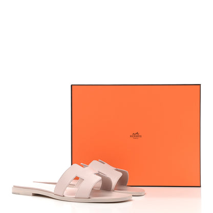 Hermes Box Calfskin Oran Sandals 39 Rose Pale 9 of 9