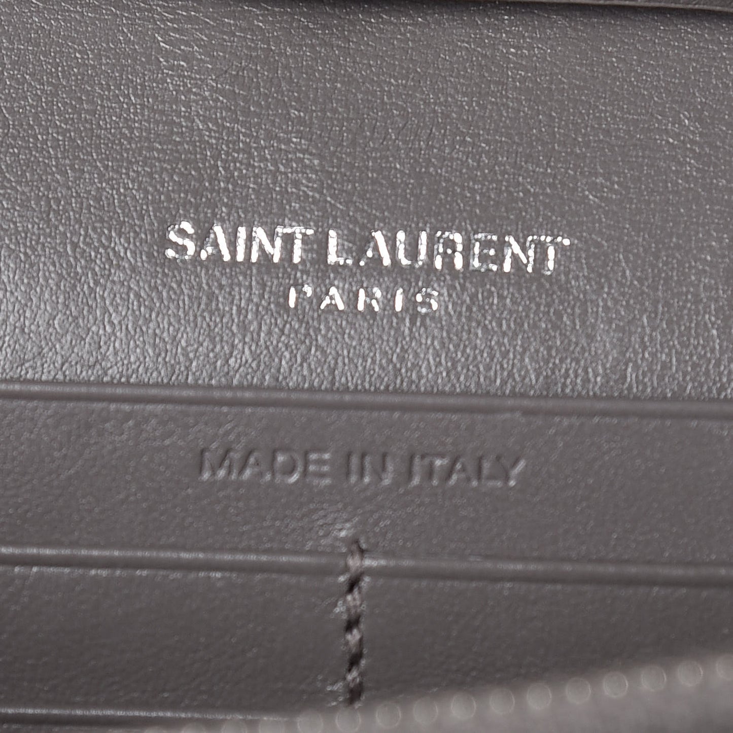 Calfskin Crocodile Embossed Monogram Chain Wallet Fog