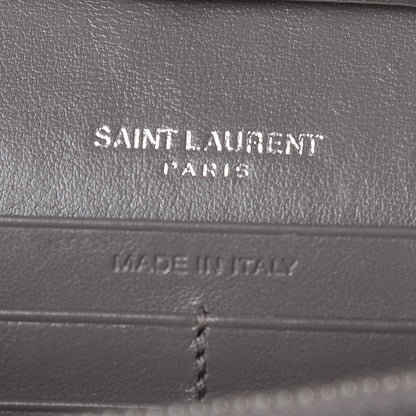 Saint Laurent Calfskin Crocodile Embossed Monogram Chain Wallet Fog 8 of 8