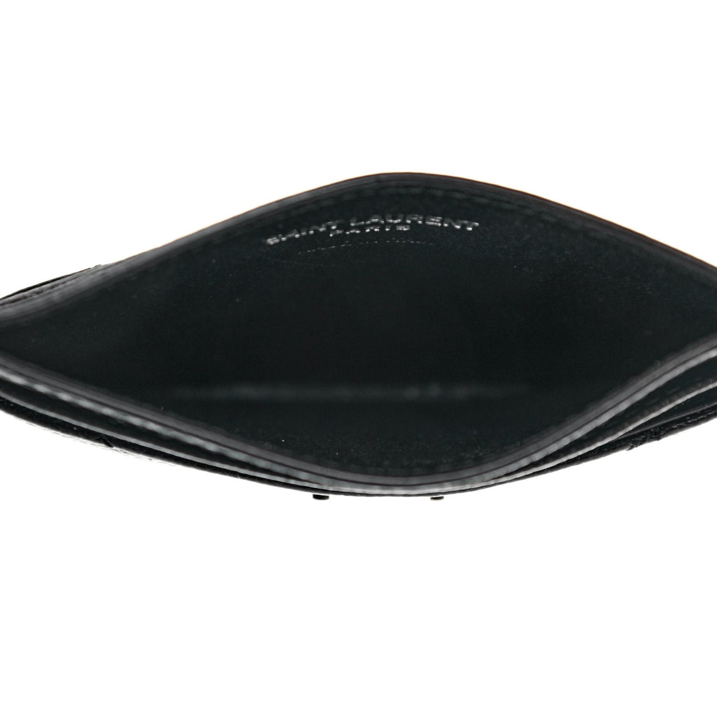 Grain De Poudre Matelasse Chevron Monogram Credit Card Case Black