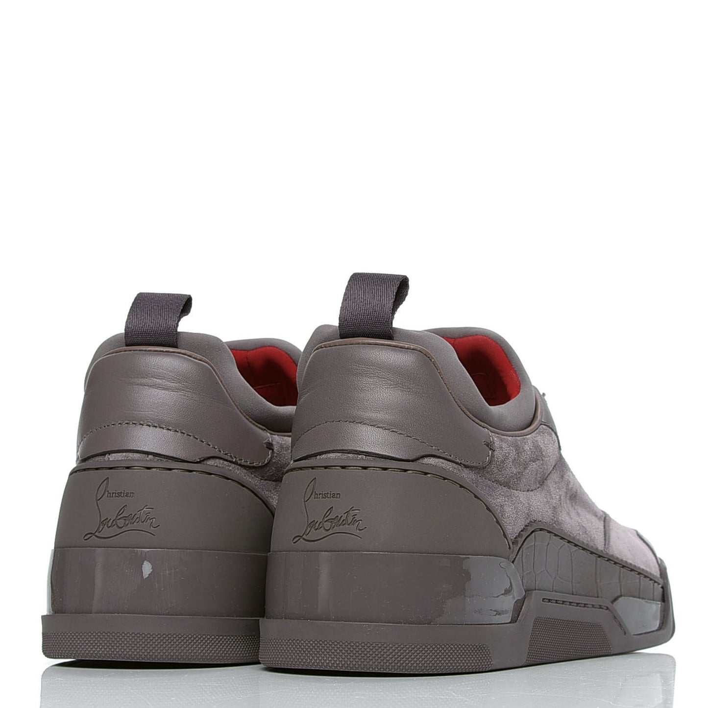 Calfskin Neoprene Veau Velours Mens Aurelien Flat Sneakers 40.5 Storm