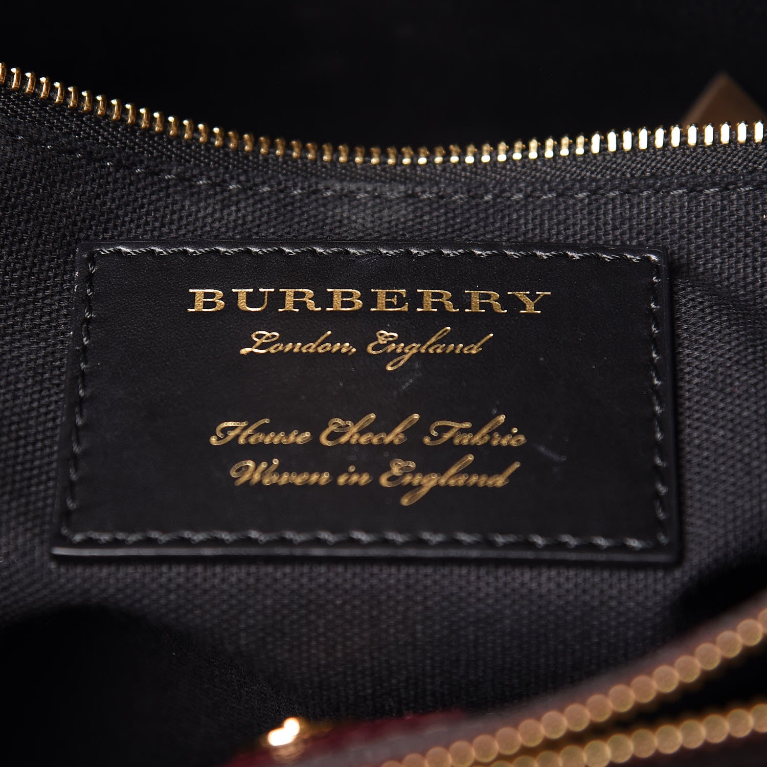 Burberry Grainy Calfskin House Check Medium Banner Tote Mahogany Red 7 of 15