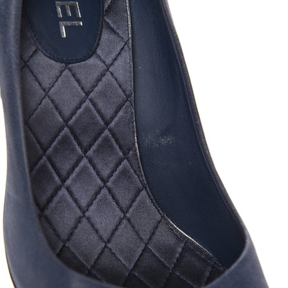 Chanel Suede Crystal CC Pumps 42 Blue 10 of 12