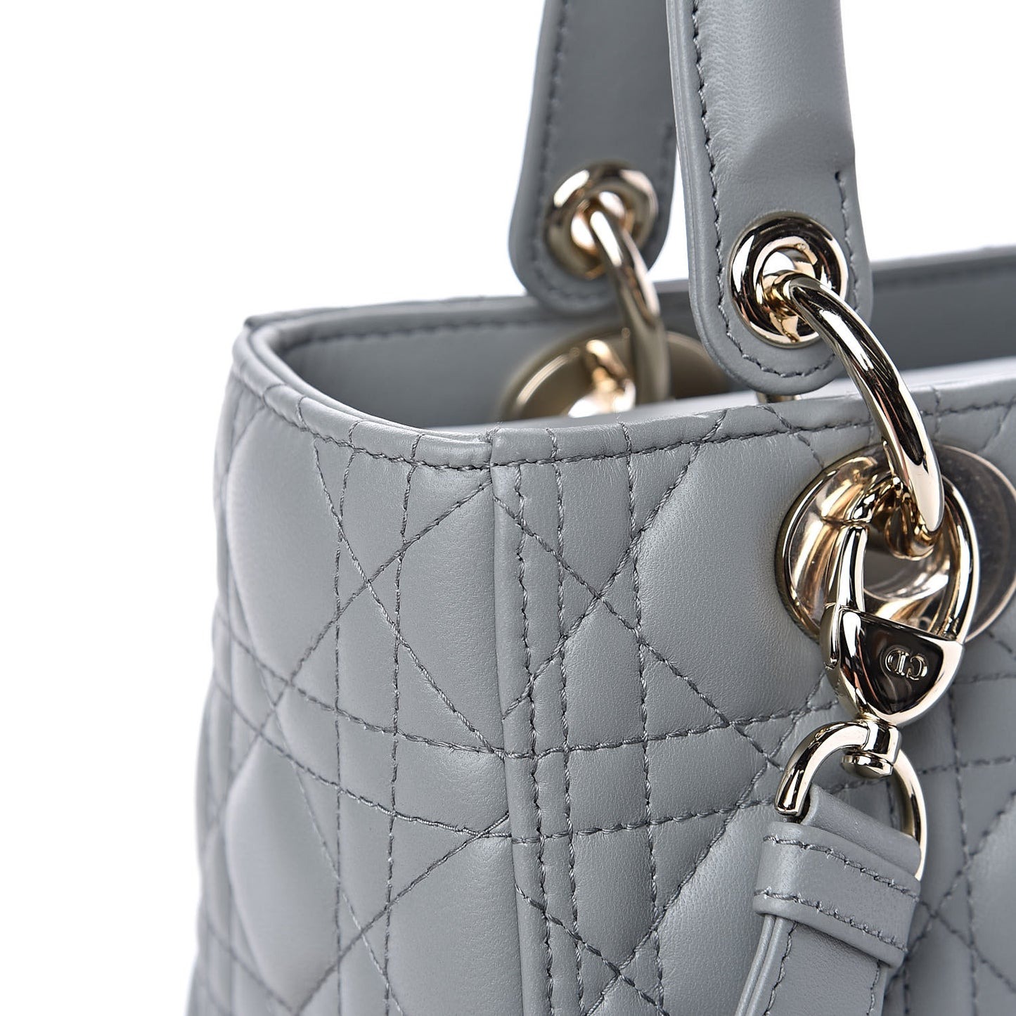 Lambskin Cannage Medium Lady Dior Grey
