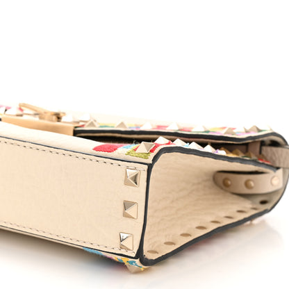 Valentino Garavani Pebbled Calfskin Embroidered Medium Rockstud Flip Lock Crossbody Bag Ivory 9 of 9