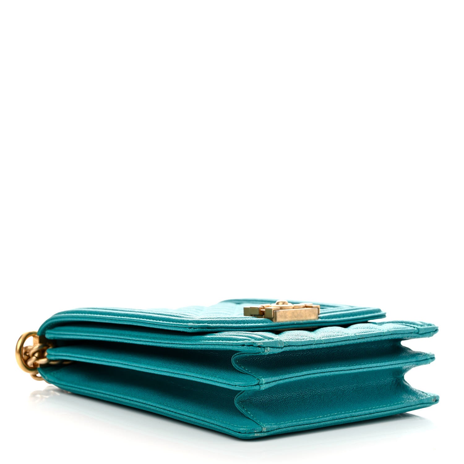 Chanel Caviar Quilted North South Boy Flap Turquoise 4 of 10