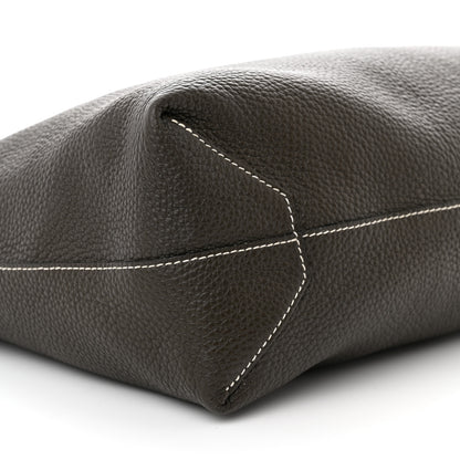 Hermes Taurillon Clemence Double Sens 36 Reversible Tote Vert De Gris Bamboo 13 of 17