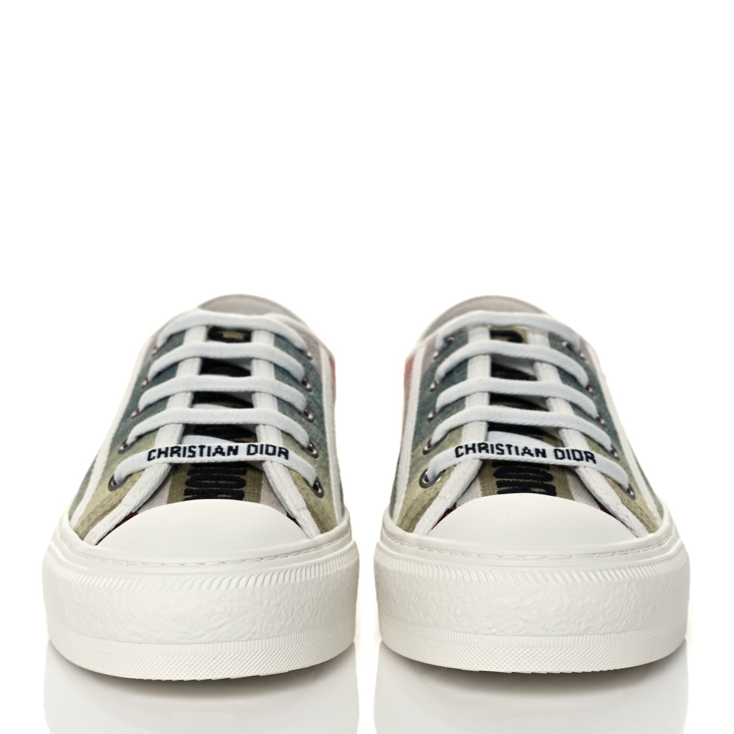 Christian Dior Canvas Dioraura Embroidered Womens Walk'N'Dior Low Top Sneakers 35 Multicolor 2 of 9