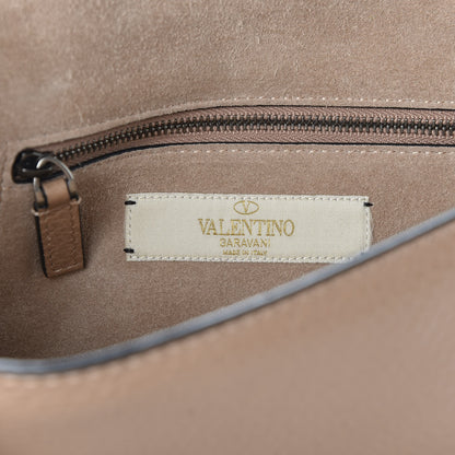 Valentino Garavani Pebbled Calfskin Small Glam Lock Rockstud Flap Soft Noisette 8 of 10