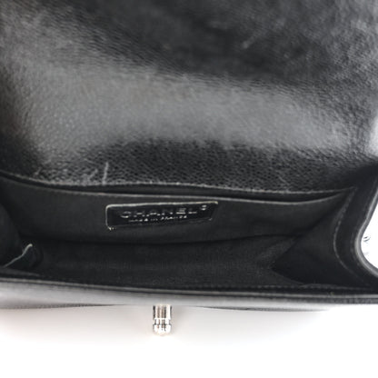 Chanel Caviar Chevron Quilted Small Boy Flap Black 5 of 11