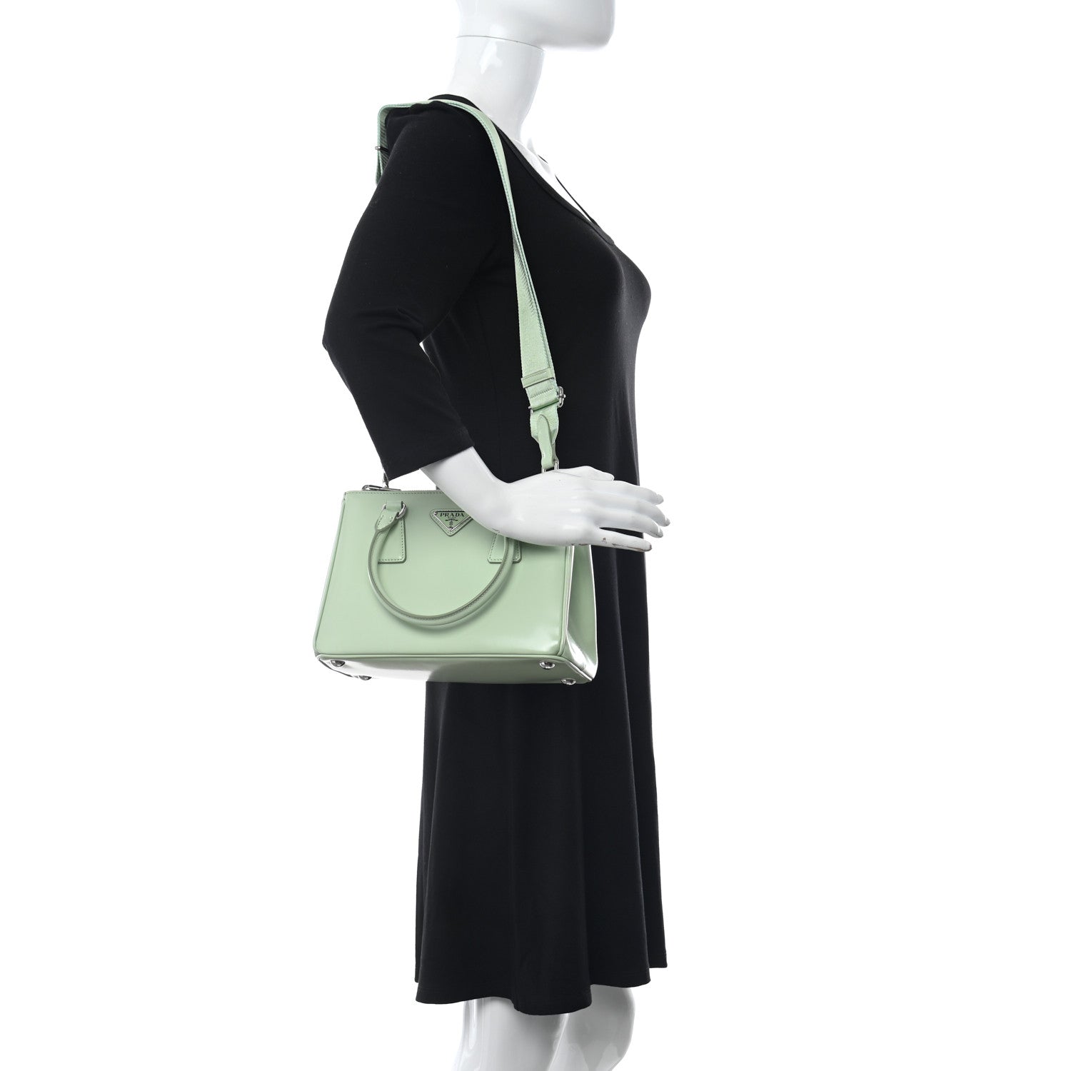 Prada Spazzolato Small Galleria Double Zip Tote Acqua 2 of 10
