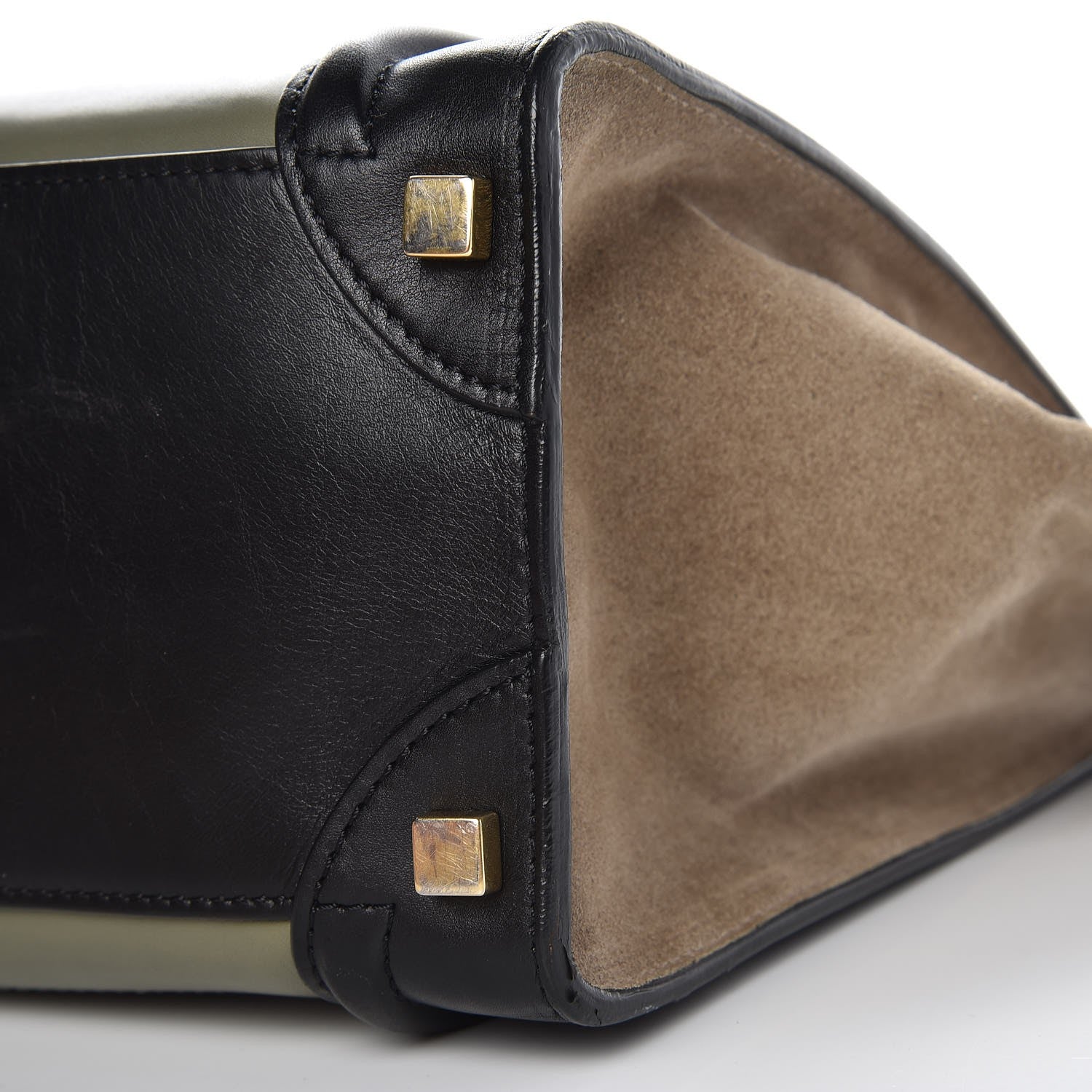Celine Smooth Calfskin Suede Micro Tri-Color Luggage Almond 9 of 10