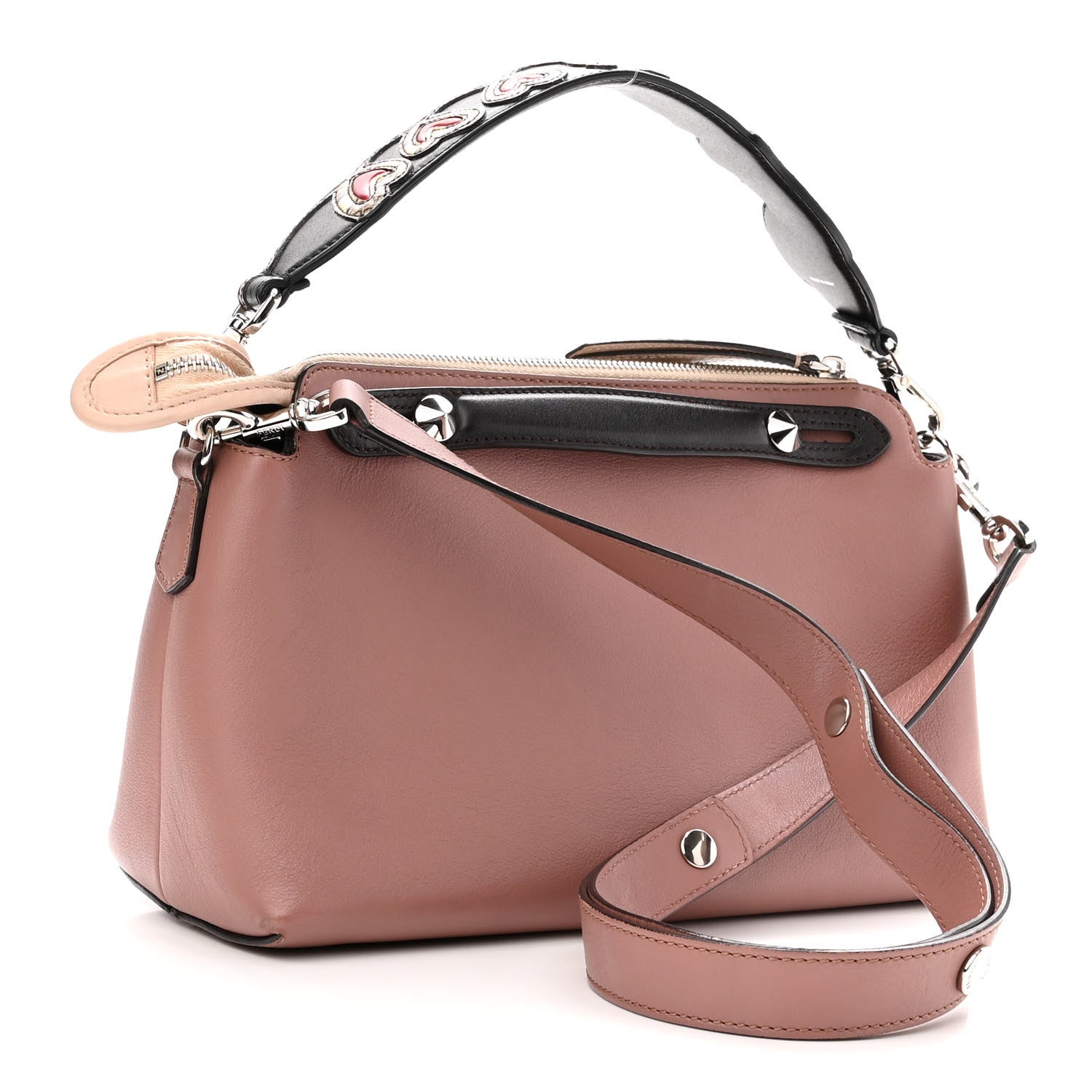 Fendi Vitello Dolce 4 Color Medium By The Way Boston Bag English Rose Latte Multicolor 4 of 12
