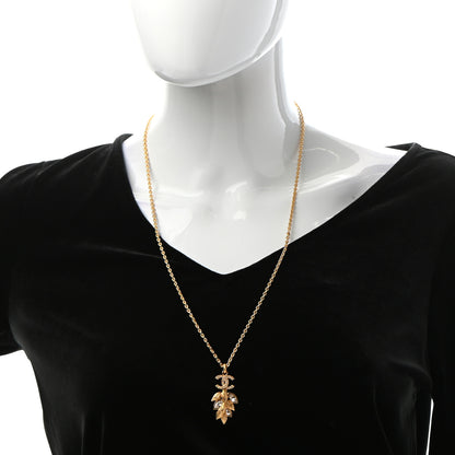 Chanel Crystal Sparkling Wheat CC Necklace Gold 2 of 5