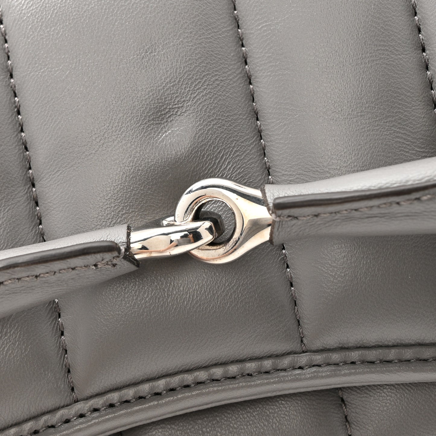 Nappa Vertical Matelasse Small Maxi Horsebit Chain Shoulder Bag Gray