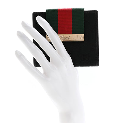 Gucci Monogram Web French Flap Wallet Black 2 of 8
