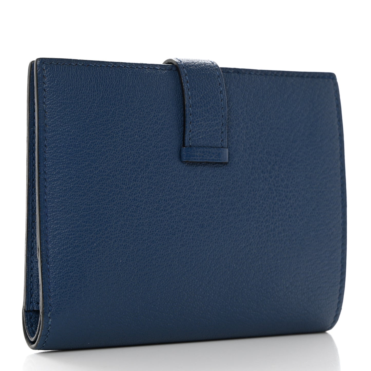 Chevre Mysore Bearn Compact Wallet Bleu Encre