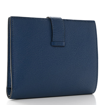 Hermes Chevre Mysore Bearn Compact Wallet Bleu Encre 3 of 8