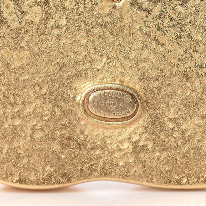 Chanel Enamel CC Floral Brooch Gold White 4 of 5