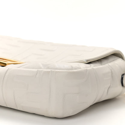 Fendi Nappa FF 1974 Embossed Baguette White 9 of 9