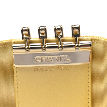 Chanel Iridescent Caviar Quilted Classic 4 Key Holder Wallet Yellow 6 of 9
